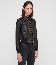 Load image into Gallery viewer, Pascao Leather Bomber Jacket