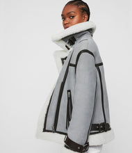 Load image into Gallery viewer, Priya Shearling Biker Jacket